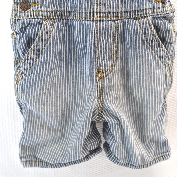 VTG Oshkosh Blue and White Hickory Stripe Shortalls - 24M - Picture 6 of 6
